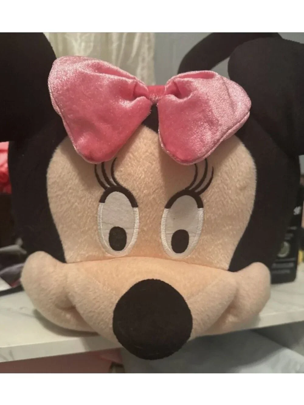 Minnie Mouse Plush Halloween Candy Basket With Pink Bow